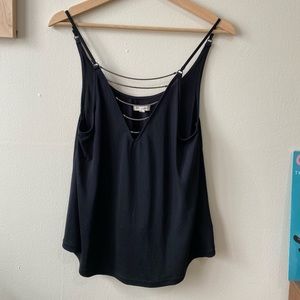 Black Chain V-Neck Tank Top